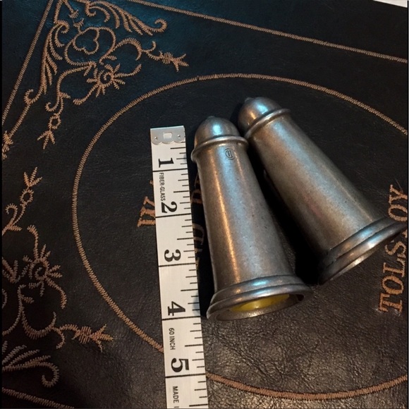 Vintage Pewter Salt Pepper Shakers - Picture 4 of 4